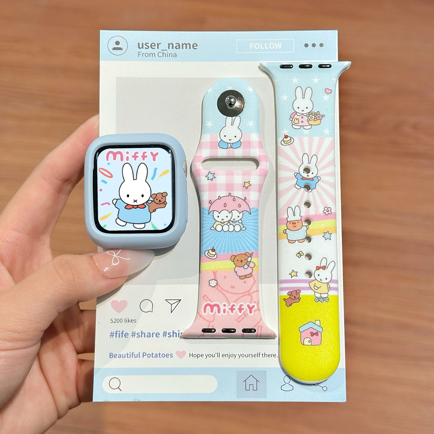 Home Cinema Apple - Bracelet de montre en silicone Miffy