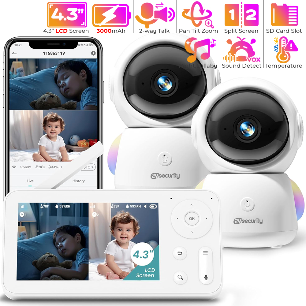 Home Cinema Wireless - Babyphone 2K avec 2 Caméras et